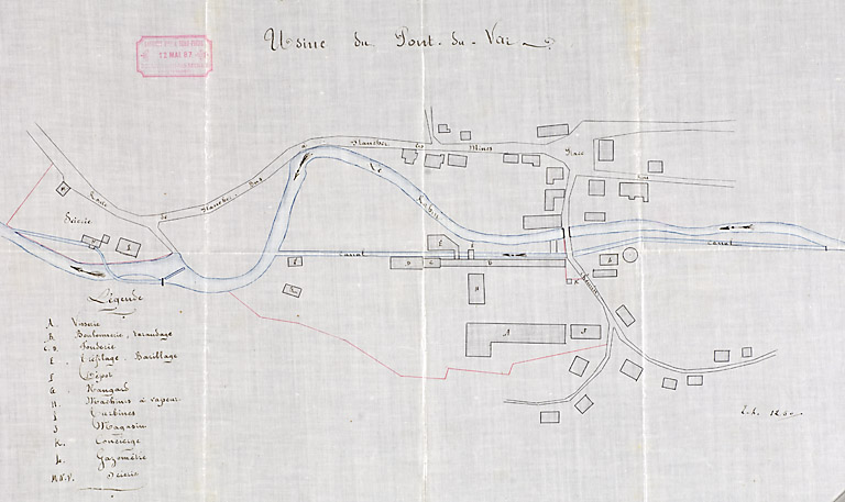 Plan de l'usine, 18 mai 1887.