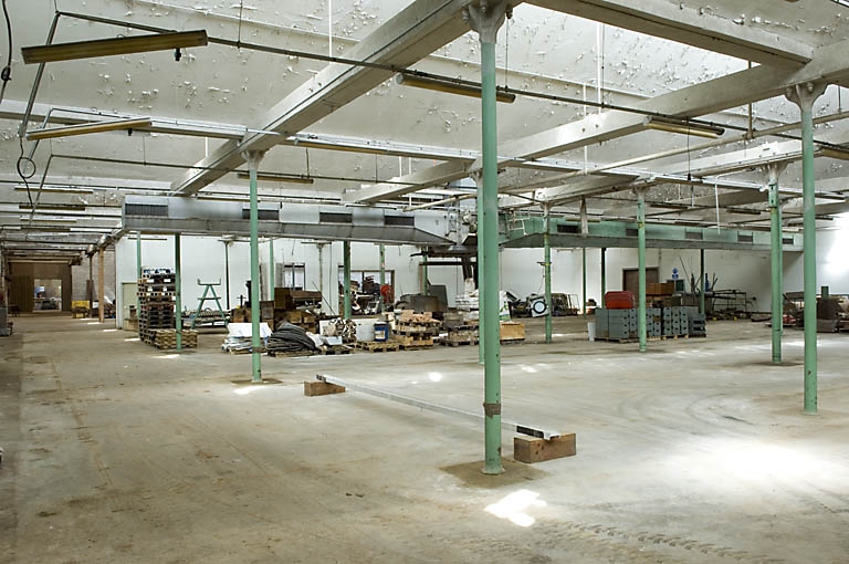 Atelier de fabrication de l'ancienne filature. Vue d'ensemble.