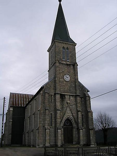 Façade antérieure et clocher.