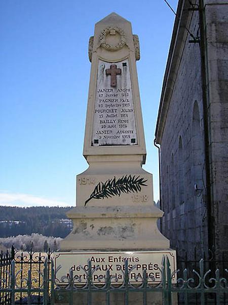 Vue de la partie du monument dédié à 1914-1918.