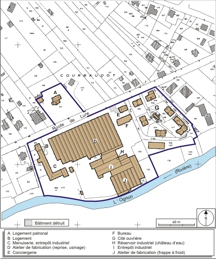 Plan-masse et de situation. Extrait du plan cadastral numérisé, 2005, section AC, 1:1000 réduit à 1:2000. Source : Direction générale des Finances Publiques - Cadastre ; mise à jour : 2005.