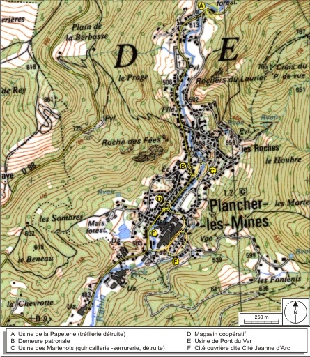 Plan-masse et de situation. Carte topographique au 1:25000, agrandie à 1:12500, I.G.N., Ballon d'Alsace, 3520 ET. SCAN 25 © IGN - 2008, Licence n°2008CISE29-68