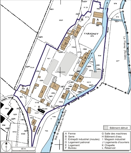 Plan-masse et de situation. Extrait du plan cadastral numérisé, 2008, section B, 1:2000. Source : Direction générale des Finances Publiques - Cadastre ; mise à jour : 2008.