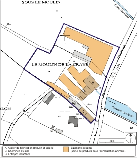 Plan-masse et de situation. Extrait du plan cadastral numérisé, 2008, section B, 1:1250. Source : Direction générale des Finances Publiques - Cadastre ; mise à jour : 2008.