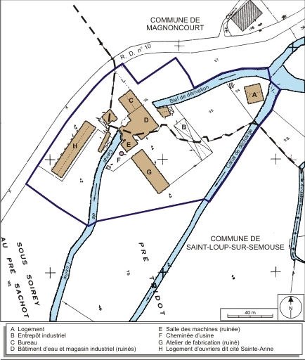 Plan-masse et de situation. Extrait du plan cadastral numérisé, 2008, section AC, 1:1250 réduit à 1:1500. Source : Direction générale des Finances Publiques - Cadastre ; mise à jour : 2008.