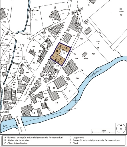 Plan-masse et de situation. Extrait du plan cadastral numérisé, 2008, section AC, 1:1000 réduit à 1:1250. Source : Direction générale des Finances Publiques - Cadastre ; mise à jour : 2008.