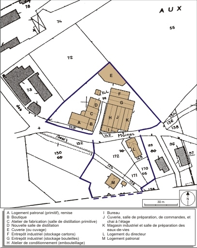 Plan-masse et de situation. Extrait du plan cadastral numérisé, 2008, section AD, 1:1000. Source : Direction générale des Finances Publiques - Cadastre ; mise à jour : 2008.