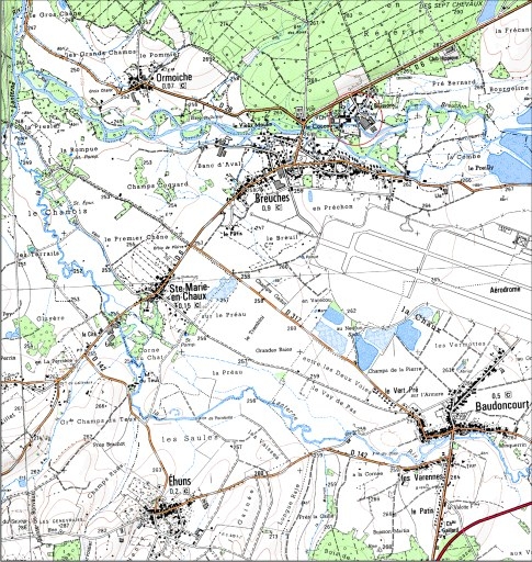 Carte de localisation. Carte topographique au 1:25000, I.G.N., Luxeuil-les-Bains, 3420 E. SCAN 25 © IGN - 2008, Licence n°2008CISE29-68.