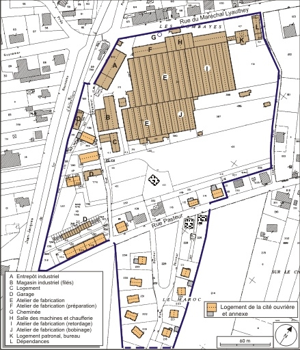 Plan-masse et de situation. Extrait du plan cadastral numérisé, 2008, section AH, 1:1000 réduit à 1:2000. Source : Direction générale des Finances Publiques - Cadastre ; mise à jour : 2008.