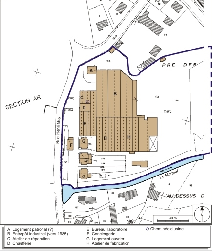 Plan-masse et de situation. Extrait du plan cadastral numérisé, 2008, section AN, 1:1000 réduit à 1:1500. Source : Direction générale des Finances Publiques - Cadastre ; mise à jour : 2008.