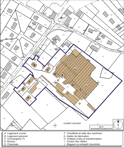 Plan-masse et de situation. Extrait du plan cadastral numérisé, 2008, section C, 1:1250 réduit à 1:2000. Source : Direction générale des Finances Publiques - Cadastre ; mise à jour : 2008.