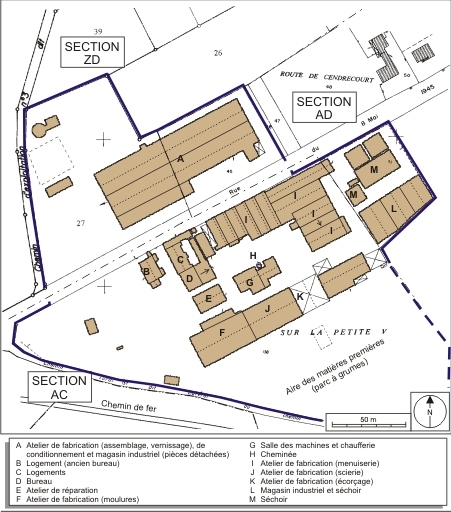 Plan-masse et de situation.Assemblages d'extraits de plans cadastraux numérisés, sections AC, AD, ZD, le tout réduit à 1:1700. Source : Direction générale des Finances Publiques - Cadastre ; mise à jour : 2008.
