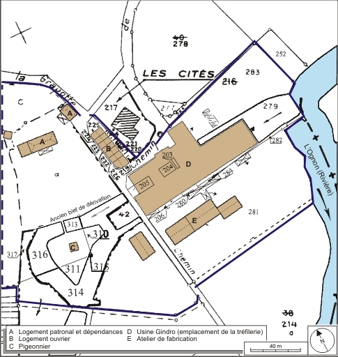 Plan-masse et de situation. Extrait du plan cadastral numérisé, 2008, section ZB, 1:2000 agrandi à 1:1500. Source : Direction générale des Finances Publiques - Cadastre ; mise à jour : 2008.