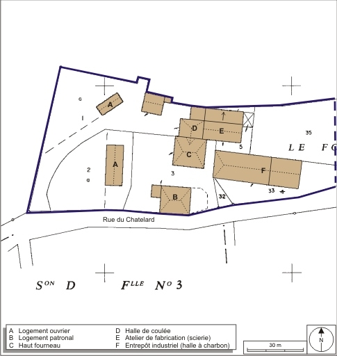 Plan-masse et de situation. Extrait du plan cadastral numérisé, 2008, section AD, 1:1000. Source : Direction générale des Finances Publiques - Cadastre ; mise à jour : 2008.