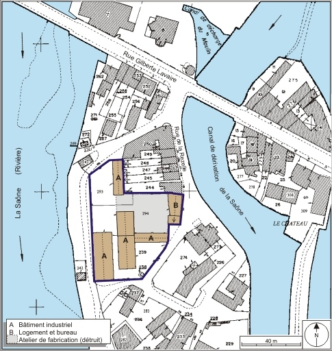 Plan-masse et de situation. Extrait du plan cadastral numérisé, 2008, section BT, 1:1000 réduit à 1:1250. Source : Direction générale des Finances Publiques - Cadastre ; mise à jour : 2008.