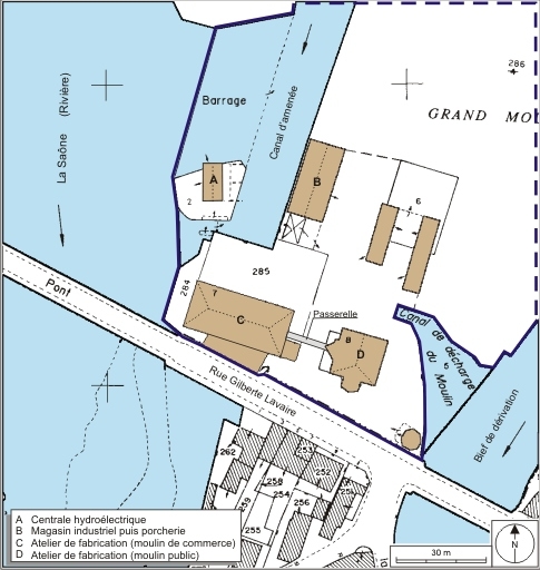 Plan-masse et de situation. Extrait du plan cadastral numérisé, 2008, section BT, 1:1000. Source : Direction générale des Finances Publiques - Cadastre ; mise à jour : 2008.