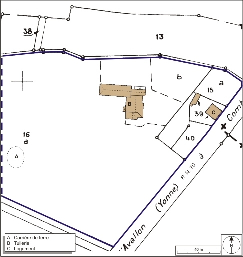 Plan-masse et de situation. Extrait du plan cadastral numérisé, 2008, section ZB, 1:2000 agrandi à 1:1250. Source : Direction générale des Finances Publiques - Cadastre ; mise à jour : 2008.