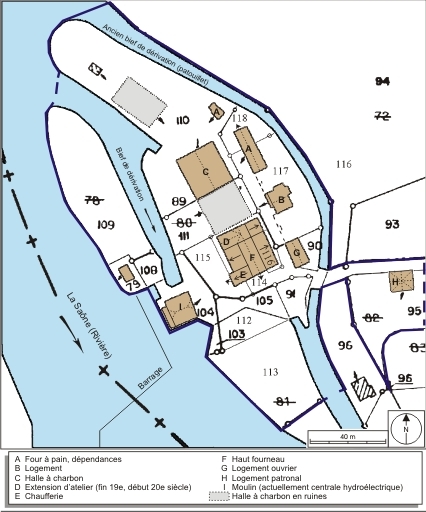 Plan-masse et de situation. Extrait du plan cadastral numérisé, 2008, section ZB, 1:2000 agrandi à 1:1250. Source : Direction générale des Finances Publiques - Cadastre ; mise à jour : 2008.