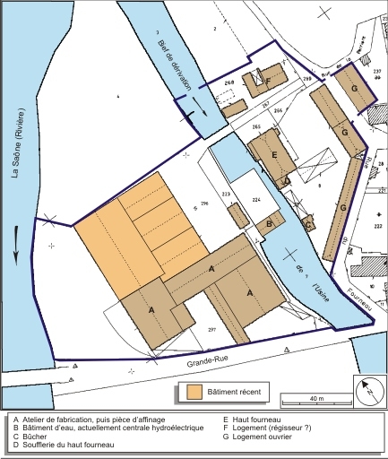 Plan-masse et de situation. Extrait du plan cadastral numérisé, 2008, section AB, 1:1000 réduit à 1:1250. Source : Direction générale des Finances Publiques - Cadastre ; mise à jour : 2008.