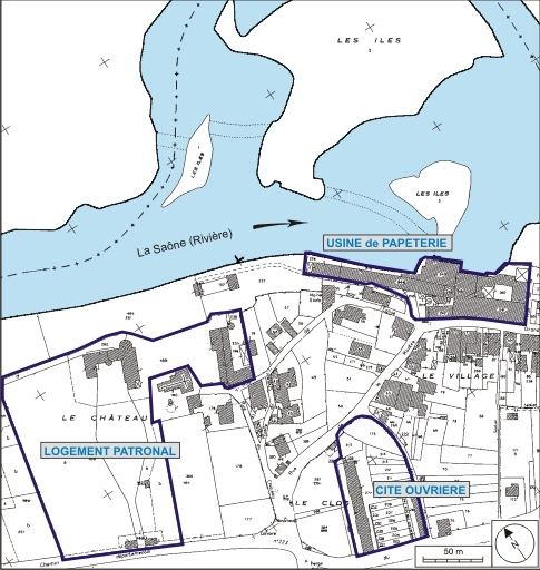Plan de situation. Extrait du plan cadastral numérisé, 2008, section AB, 1:1000 agrandi à 1:2000. Source : Direction générale des Finances Publiques - Cadastre ; mise à jour : 2008.