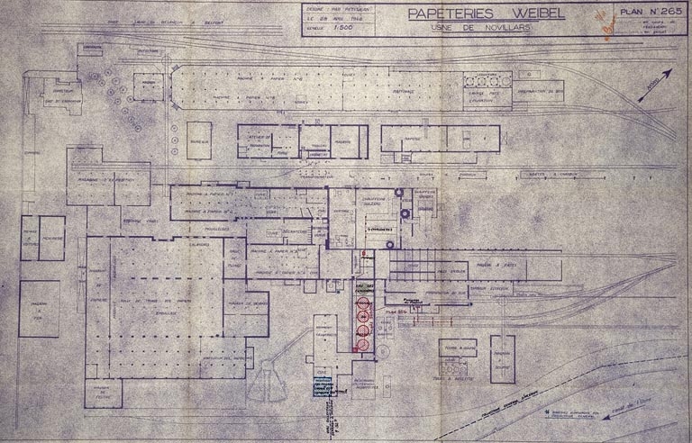 Papeterie Weibel. Usine de Novillars, 1948.