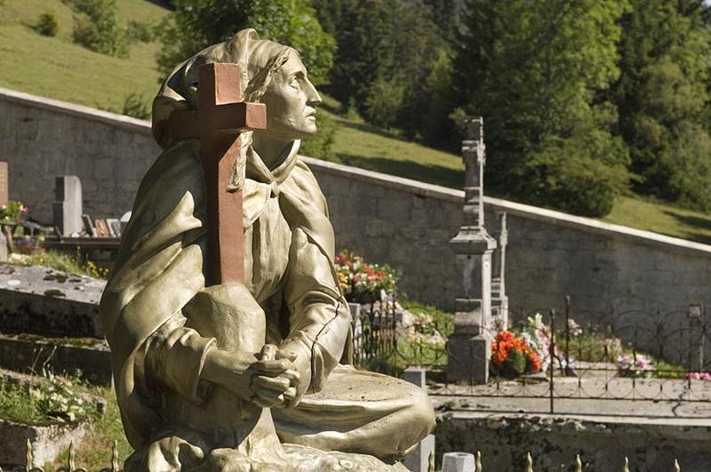 détail : la Vierge, de profil droit.