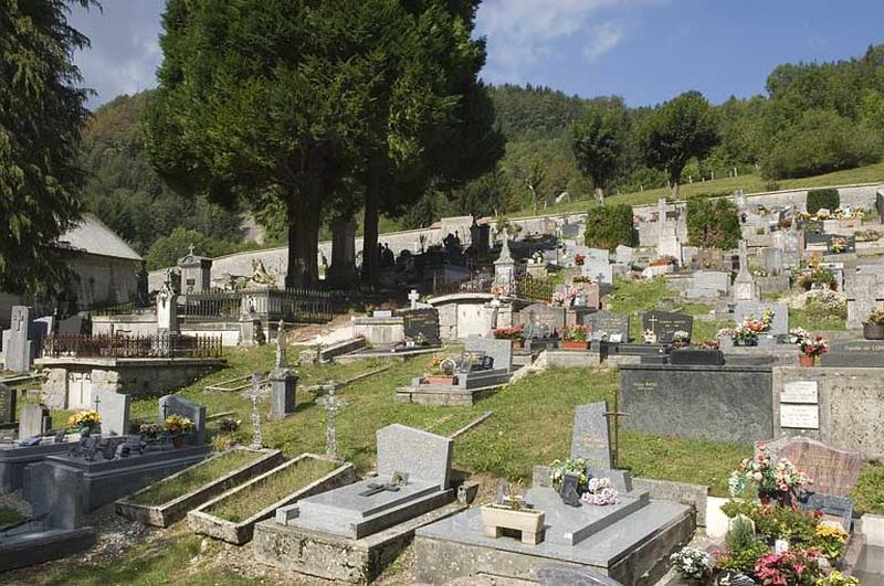 Le cimetière, vue depuis l'est.