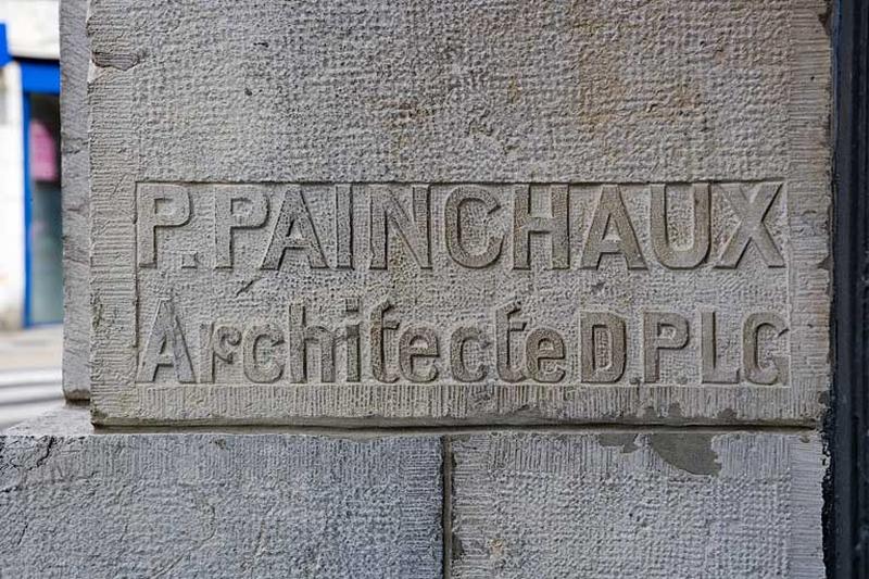 Détail de la signature de l'architecte P. Painchaux.