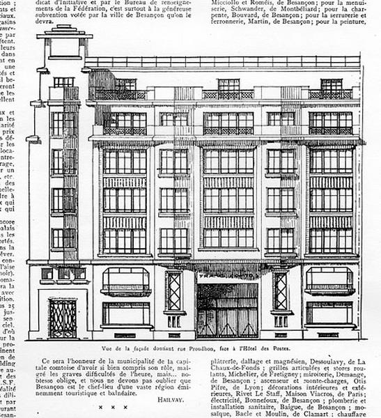 Dessin de l'élévation principale sur rue.