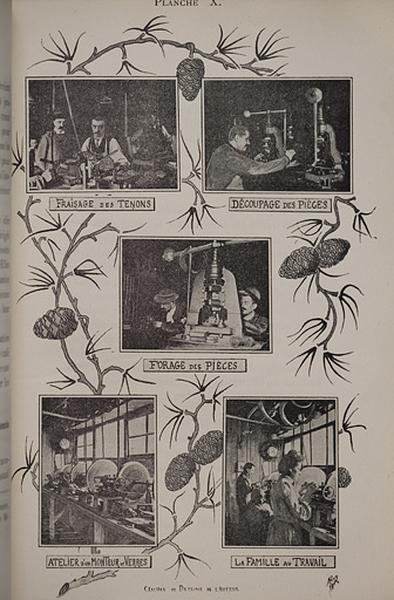 [Atelier de lunetiers et phases de fabrication], 1913.