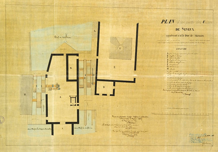 Plan d'une partie des usines de Seveux appartenant à Mr le duc De Marmier [...].