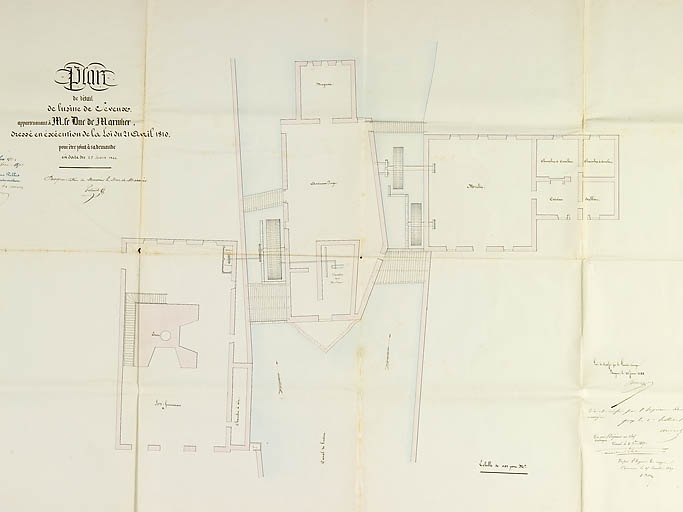 Plan de détail de l'usine de Seveux appartenant à Mr le duc De Marmier [...].