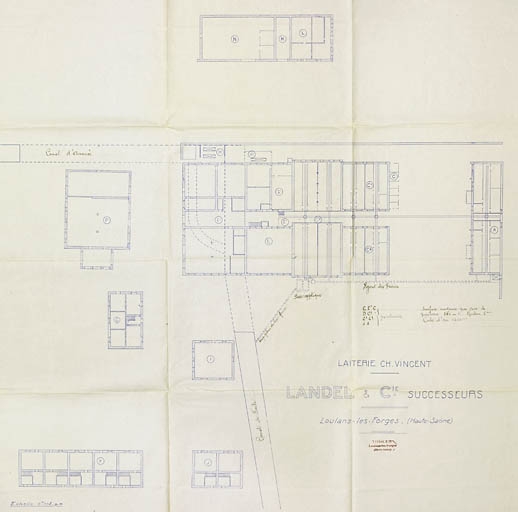 Laiterie Ch. Vincent - Landel et Cie successeurs. Loulans-les-Forges, [plan-masse].