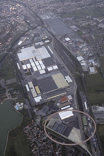 Vue aérienne depuis le sud-est en 2009.