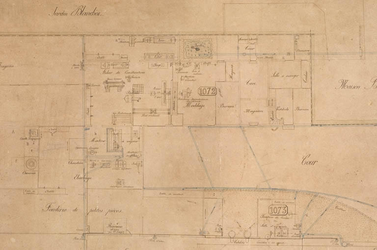 Fonderies et Ateliers de construction mécanique A. Dagot et Fils [détail de la partie centrale].