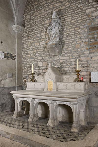 Ensemble de 2 autels secondaires et tabernacle (en pendant) de la Vierge et de saint Joseph