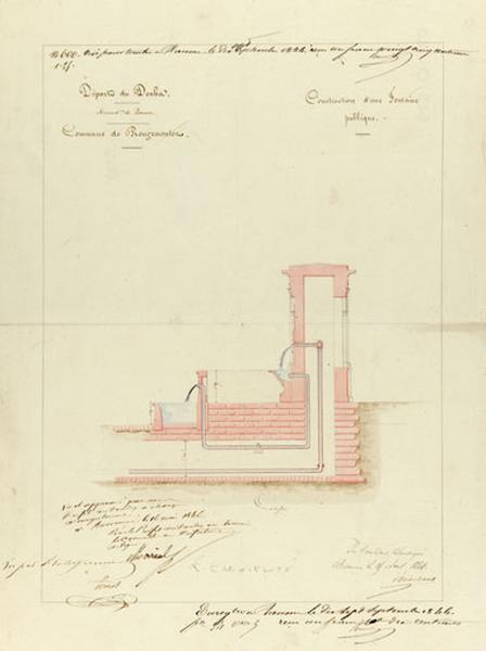 Commune de Rougemont. Construction d'une fontaine publique.