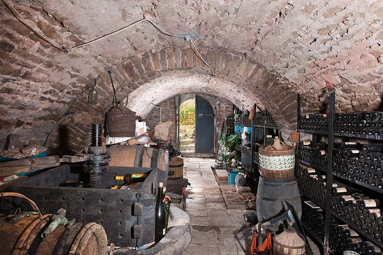  Maison de vigneron (actuellement musée dit Maison d'Autrefois) : vue générale de la cave.