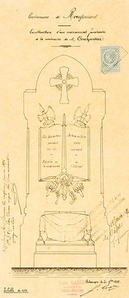 Commune de Rougemont. Construction d'un monument funéraire à la mémoire de M. Courvoisier.