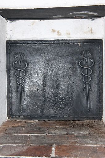 Exemple d'une plaque de cheminée moderne d'une chambre.