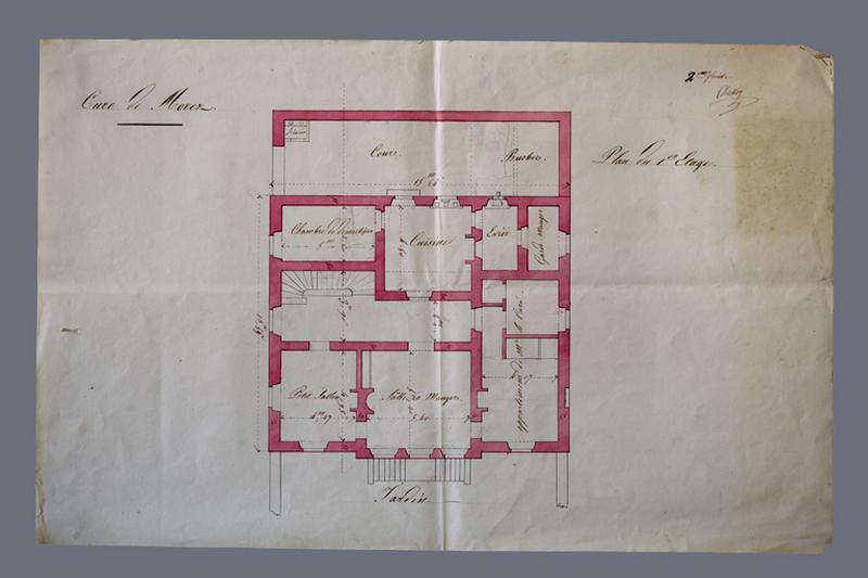 Cure de Morez. 2e feuille. Plan du 1er étage, 1836.