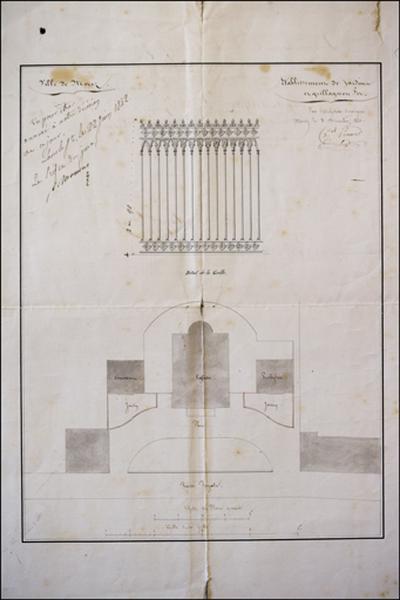 Ville de Morez. Etablissement de jardins et grillages en fer, 1840.