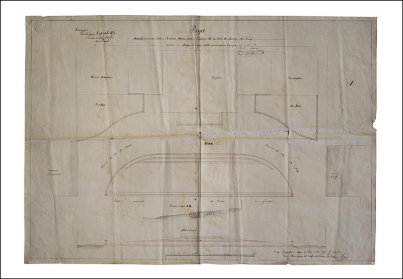 Projet d'établissement d'une rampe d'accès pour l'église de la ville de Morez du Jura, 1853.