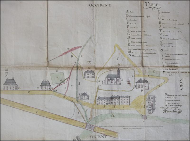 [Plan du quartier de l'église], 1781.