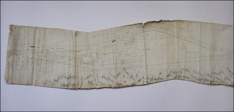 Route de Paris à Genève et Milan [détail de la partie gauche : de la place Lissac à la place Jaurès], 1809.