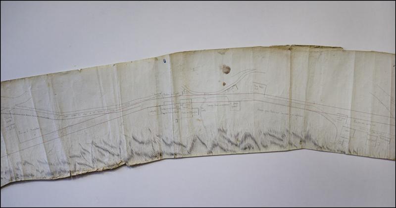 Route de Paris à Genève et Milan [détail de la partie centrale : de la place Jaurès à la rue de la Concorde], 1809.