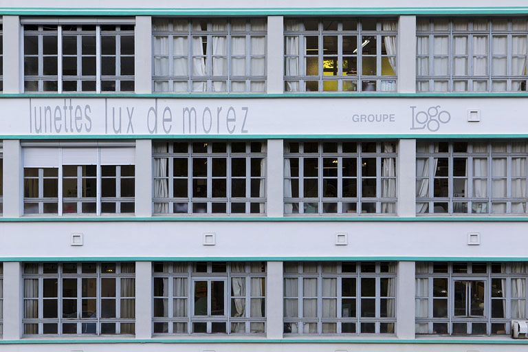 Usine d'horlogerie Odo puis de lunetterie Lux de Morez puis Logo, Morez : baies des ateliers.