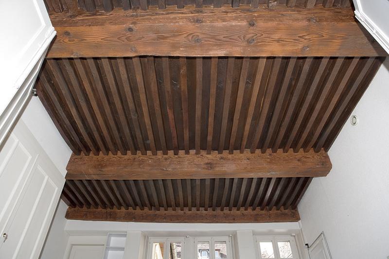 Logis principal, appartement du premier étage : détail du plafond à la française.