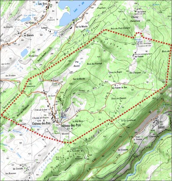 Carte des limites de la commune.