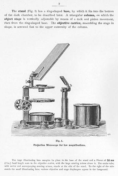 Projection Microscope for low magnifications, 1ère moitié 20e siècle.